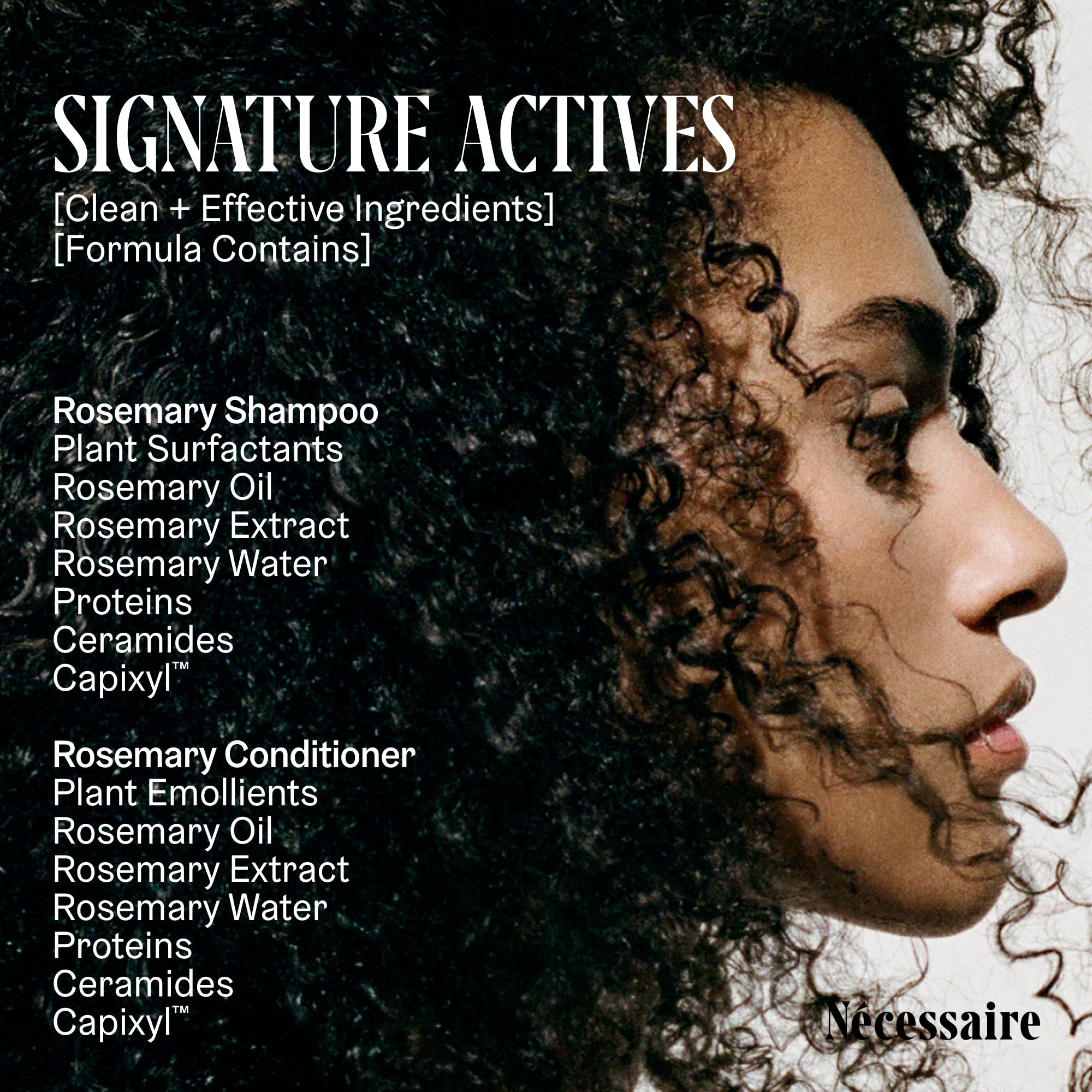 Nécessaire Rosemary Hair Duo | Multi-Protein Strengthening Shampoo + Conditioner For Thinning Hair. For Women + Men. Good For All Hair Types/Textures. Free Of Sulfates. Color-Safe. 250 ml / 8.4 oz