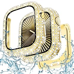 WINGLE 2-in-1 Waterproof Bling Case for Apple Watch