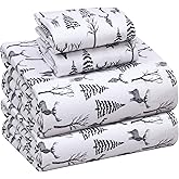 RUVANTI Flannel Sheets King Size - 100% Cotton Double Brushed King Size Sheets Set - Deep Pockets 16 Inches Bed Sheets - All Seasons Breathable & Extra Soft - Warm & Cozy, 4 Piece, Dry Winter