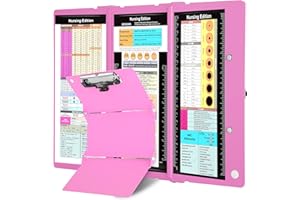 LETVPVOW Nursing Foldable Medical Clipboard, Edition Cheat Sheets Lithium 3 Layers Foldable Clipboards Nursing Pocket Size Profile Clip Nurse Clipboards Notepad for Nurses Students and Doctors, Pink