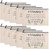 Saintrygo 10 Pieces Friendship Gifts for Women Good Friend Cosmetic Bags Funny Long Distance Friendship Makeup Bags Christmas Gift Travel Toiletry Makeup Zipper Pouch for BFF Soul Sister(Leaf Style)