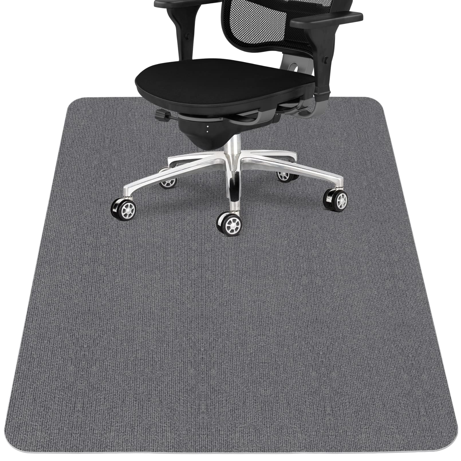 Photo 1 of Sycoodeal Office Chair Mat for Hardwood Floor,Office Computer Gaming Chair Mat for Tile Floor,Large Floor Protector Rug,Anti-Slip,Easy to Clean,Grey(48"x36")