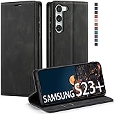 Samsung Galaxy S23+ Plus 5G Wallet Case with [RFID Blocking] Card Holder Kickstand Magnetic,Leather Flip Case Wallet for Samsung Galaxy S23+ Plus 5G 6.6 Inch (Black)