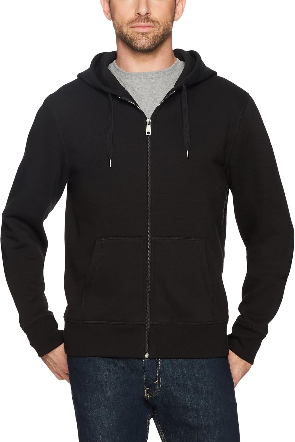  Essentials Men's Full-Zip Hooded Fleece Sweatshirt: Clothing