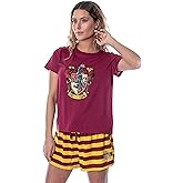 Harry Potter Women's Hogwarts Castle Shirt and Shorts Lounge Sleepwear Pajama Set - All 4 Houses Available