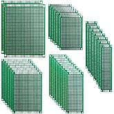 ELEGOO 32Pcs Double Sided PCB Board Prototype Kit for DIY Soldering | FR4 PCB, Five Sizes with Pre-Tinned Plated-Through Holes, 2.54 mm Pitch and Corner Mounting Holes for Soldered Prototypes