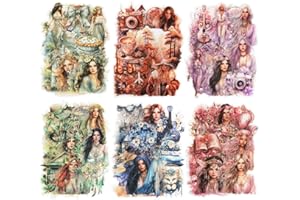 MiyouLuna 180Pcs PET Scrapbook Stickers, Bohemian Designs for Scrapbooking DIY Crafts Waterproof Journaling Supplies Junk Journal Ephemera with Storage Organizer