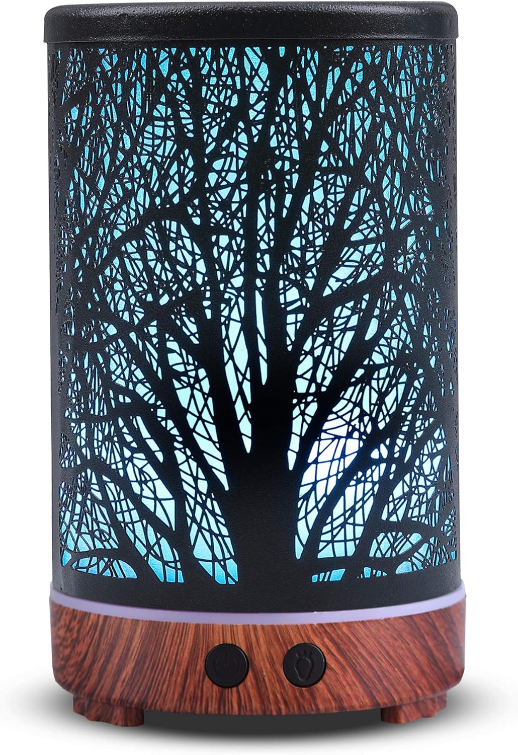 Essential Oil Diffuser, Ultrasonic Diffusers for Essential Oils 150ML Metal Aromatherapy Cool Mist Humidifier with Adjustable Mist Mode Waterless Auto Shut-Off 15 Lighting Changed Modes LED (Tree): Kitchen & Dining