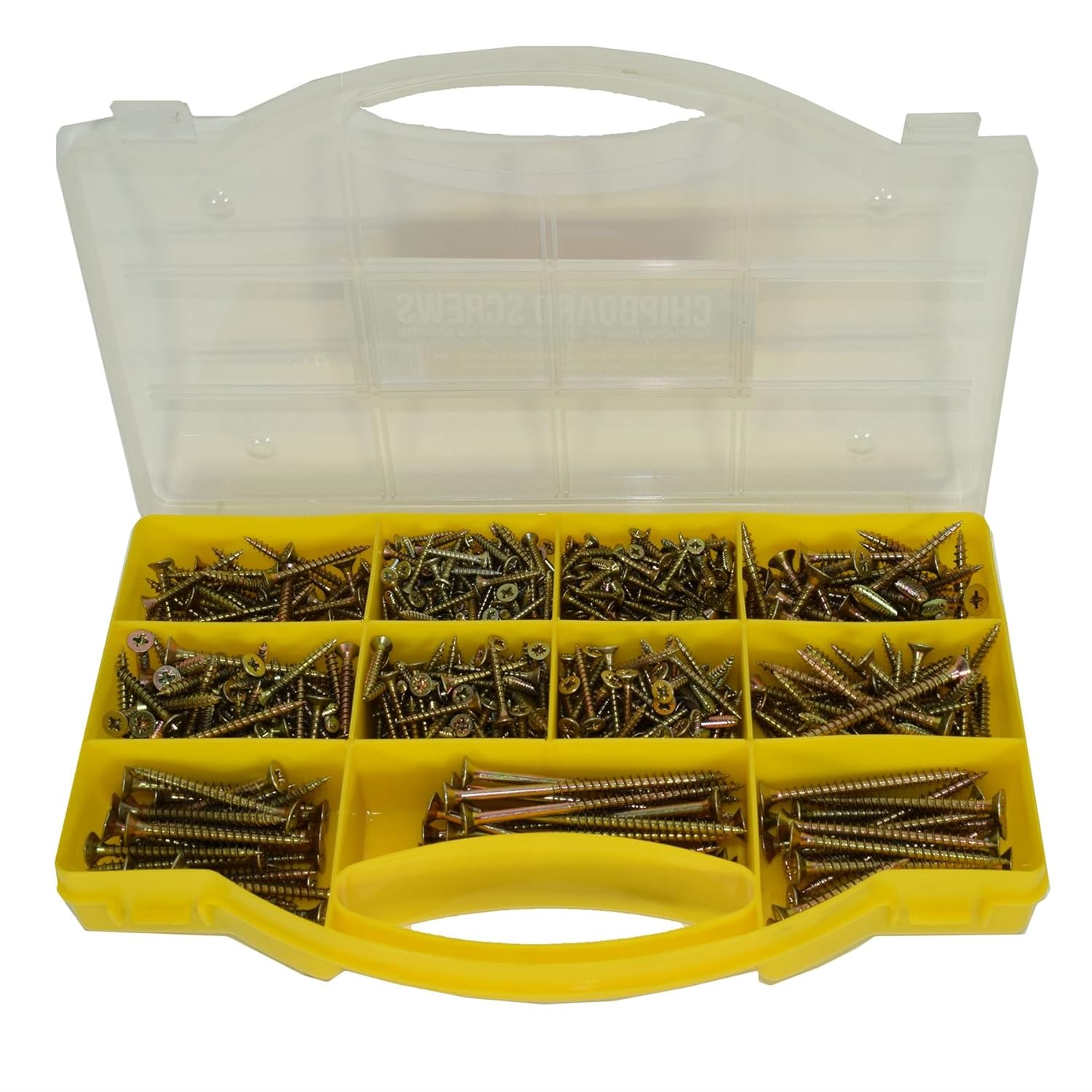 780pc Assorted Pozi Drive Chipboard and Wood Screws Countersunk Bits 3