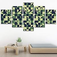 SIGNWIN 5 Panel Canvas Wall Art Modern Art Contemporary Dramatic Geometric Mixed Media Multicolor Patterns for Home Decorations Ready to Hang - 60