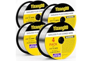 YIXANGDD 4-Pack 0.035" Flux Core Welding Wire, E71T-GS Low Splatter Gasless Mild Carbon Steel Mig Welding Wire, Compatible With Most Welder, 2-Pound Each