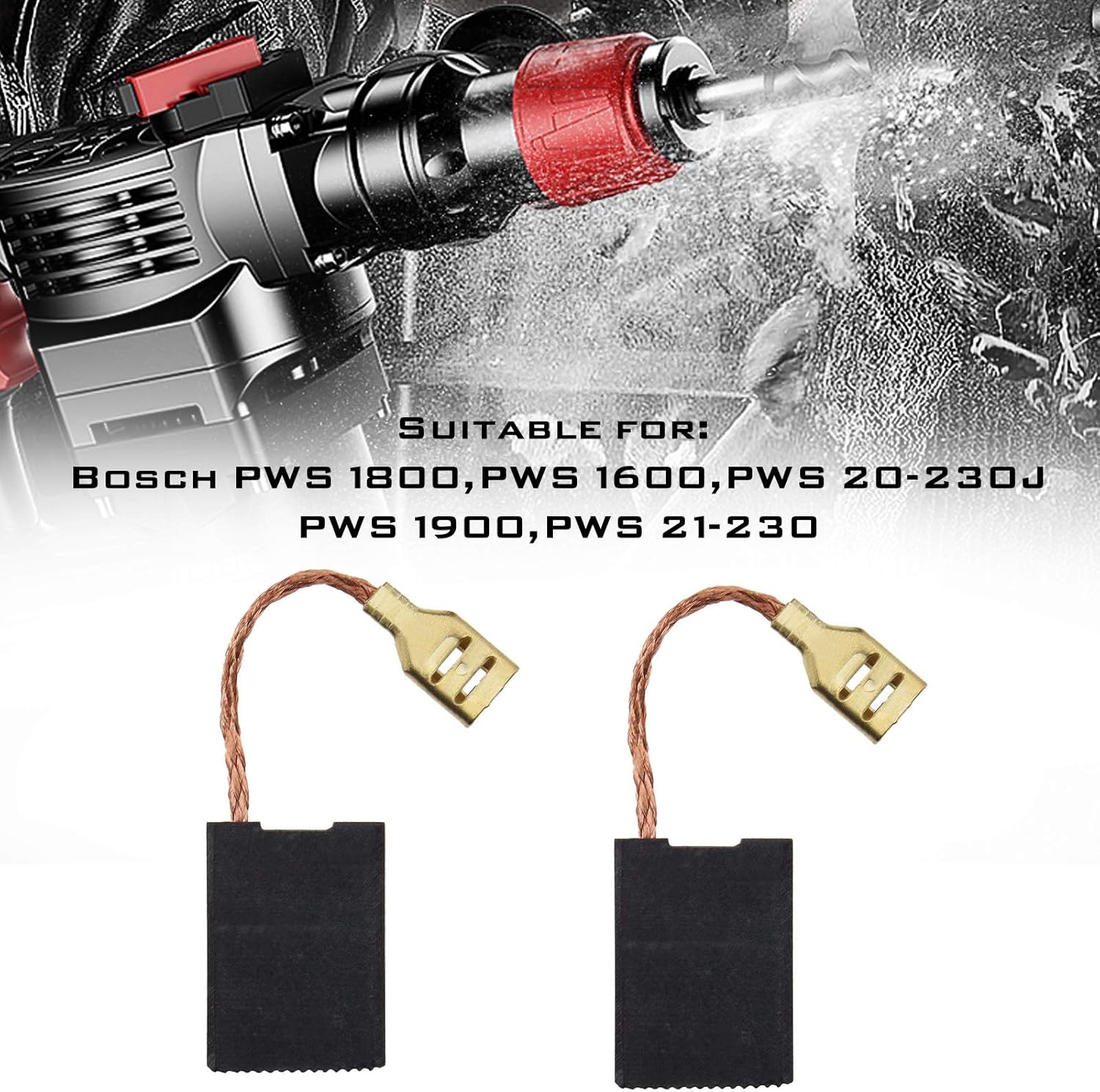 OTOTEC Carbon Brush 6.3x16x22mm 1607014103 1607014111 Compatible with Bosch PWS 1800 PWS 1600 PWS 20-230J with Auto Switch-Off 2 works - Image 4