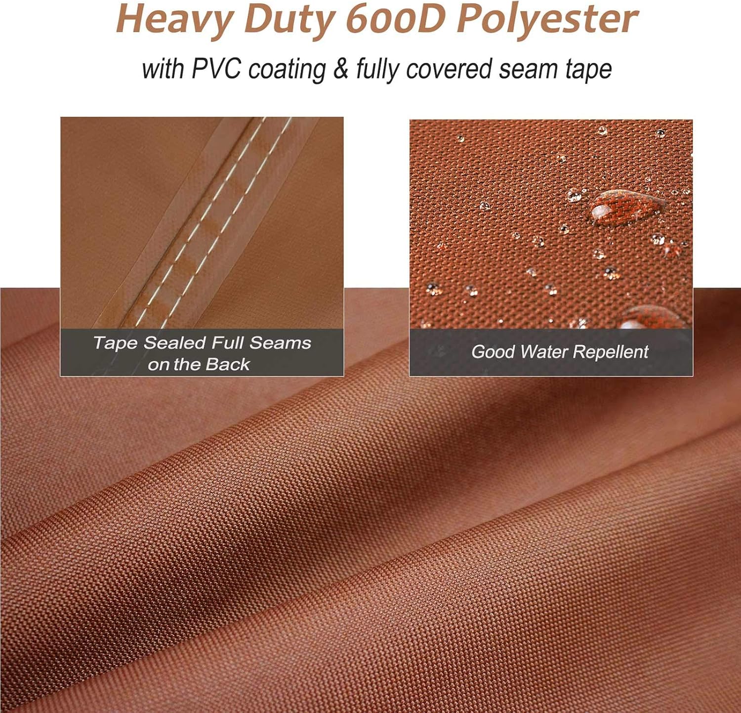 NettyPro Outdoor Fire Pit Table Cover 48 inch Rectangular Deck Box Cover Waterproof Heavy Duty Patio Firepit Cover, Brown : Garden & Outdoor