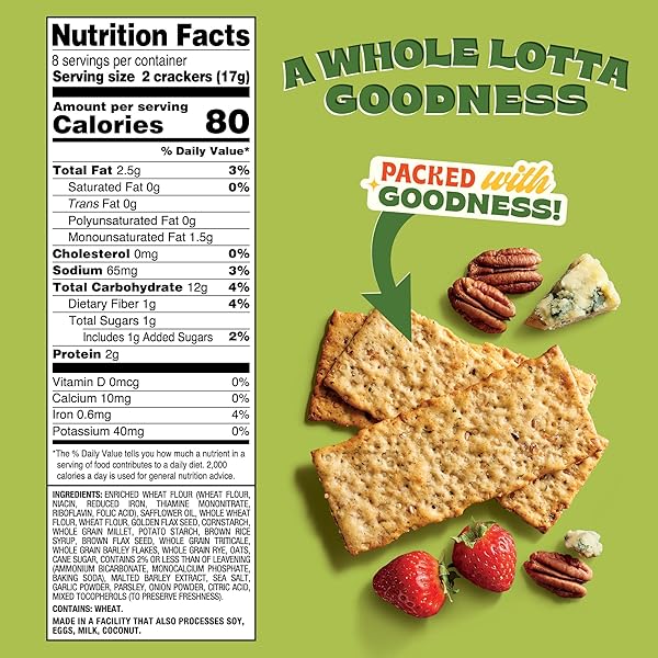 BACK TO NATURE MULTIGRAIN FLATBREAD CRACKERS, NON-GMO, PLANT-BASED SNACK CRACKER, MADE WITH WHEAT FLOUR & WHOLE GRAINS, SNACK HAPPY, 5OZ BOX