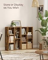 VASAGLE Bookcase 5 Compartments Rustic Brown LBC025X01 Storage Shelf view 4