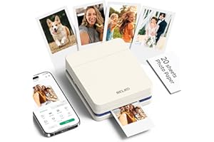 Nelko Photo Printer, PP01 Portable Photo Printer, Mini Color Wireless Mobile Printer, Beige