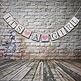 Pixnor IT IS A GIRL Paper Garland Bunting Banner Christening Baby Shower Garland Decoration Birthday Party Favors