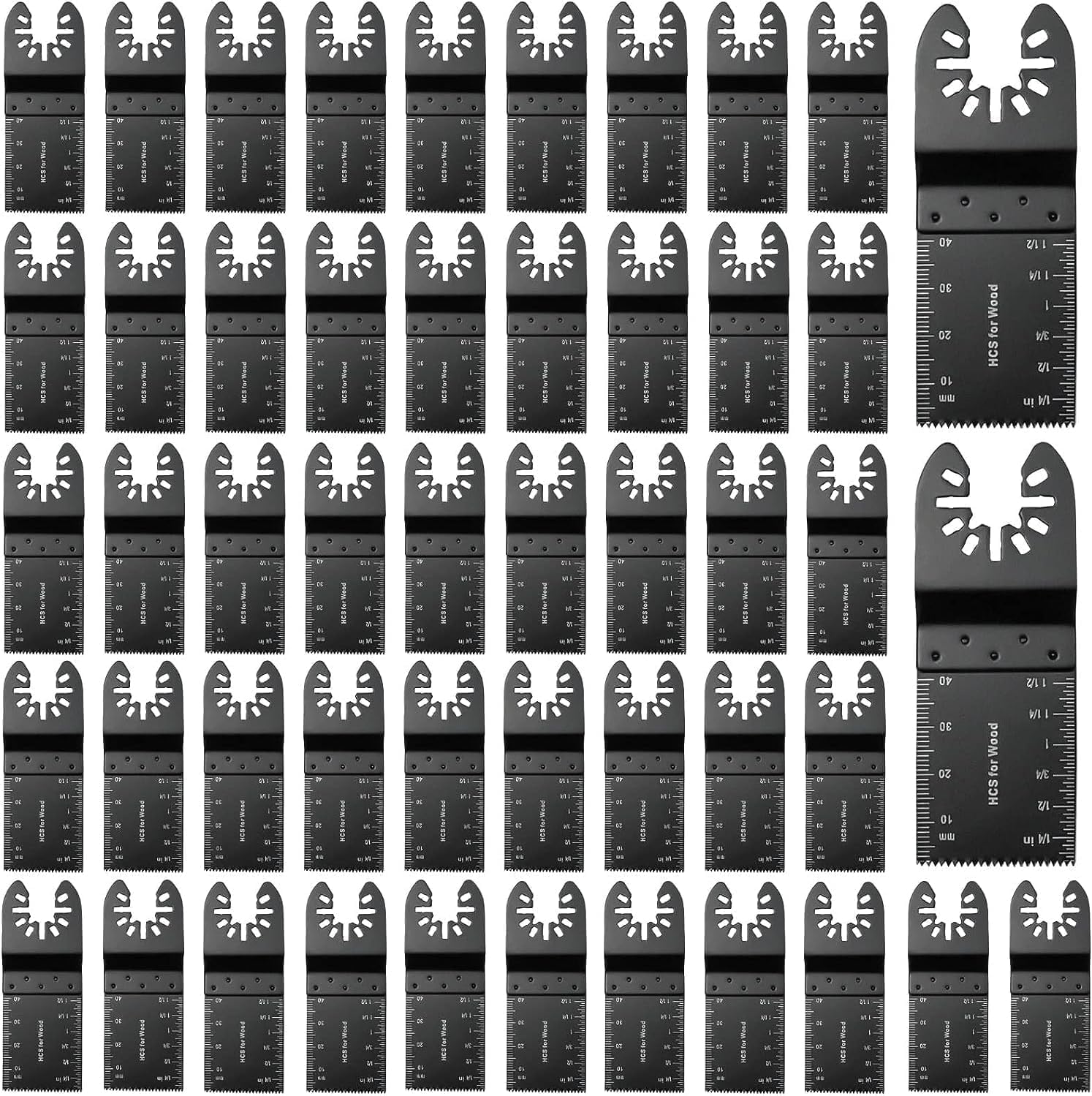 50Pcs Oscillating Tool Blades 35mm Professional Universal Oscillating Saw Blades Wood Multitool Blades Compatible with Dewalt, Milwaukee, Makita, Ryobi, Rockwell, Bosch