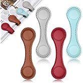 WONVOC 4 PCS Magnetic Bookmarks, Leather Magnetic Bookmarks for Women Men, Double-Sided Magnetic Book Mark Clip for Book Lovers Readers Teachers Students