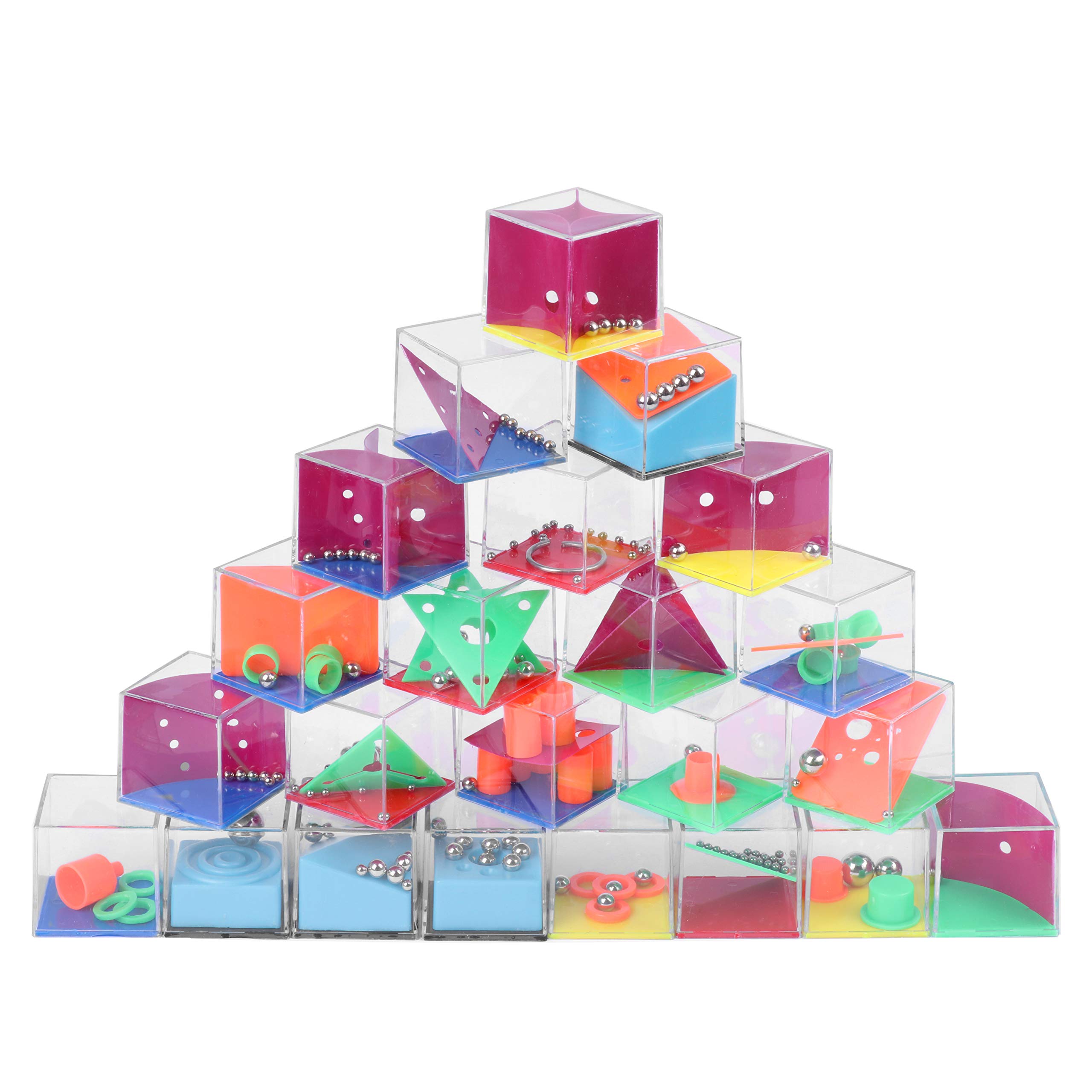 Herefun 3D Mini Maze Games, Labyrinth Balance Toy - Brain Teaser Set of 24, Perfect Party Bags Fillers, Anxiety & Stress Relief Toys for Kids
