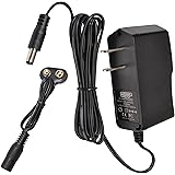 HQRP 9V Battery Snap Connector and AC Adapter for 9-Volt / Radio / Square / 6LR61 / 7.2H5 / 6KR61 / 6HR61 / PP3 / MN1604 Clip Holder Cable Power Supply Cord + Euro Plug Adapter