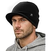 FURTALK Mens Beanie with Brim Thick Knitted Acrylic Beanie for Men Women Warm Outdoor Winter Hat