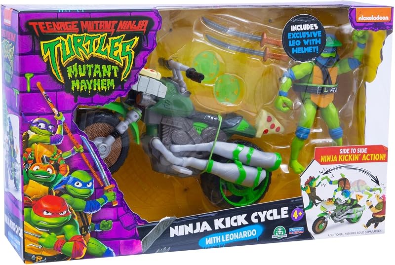 Giochi Preziosi, Tartarughe Ninja 2023 Caos Mutante, Moto con Funzione Combattimento E Personaggio Leonardo Incluso, Compatibile Con Tutti I Personaggi Base, Per Bambini a Partire DaI 4 Anni — foto 3 di 8