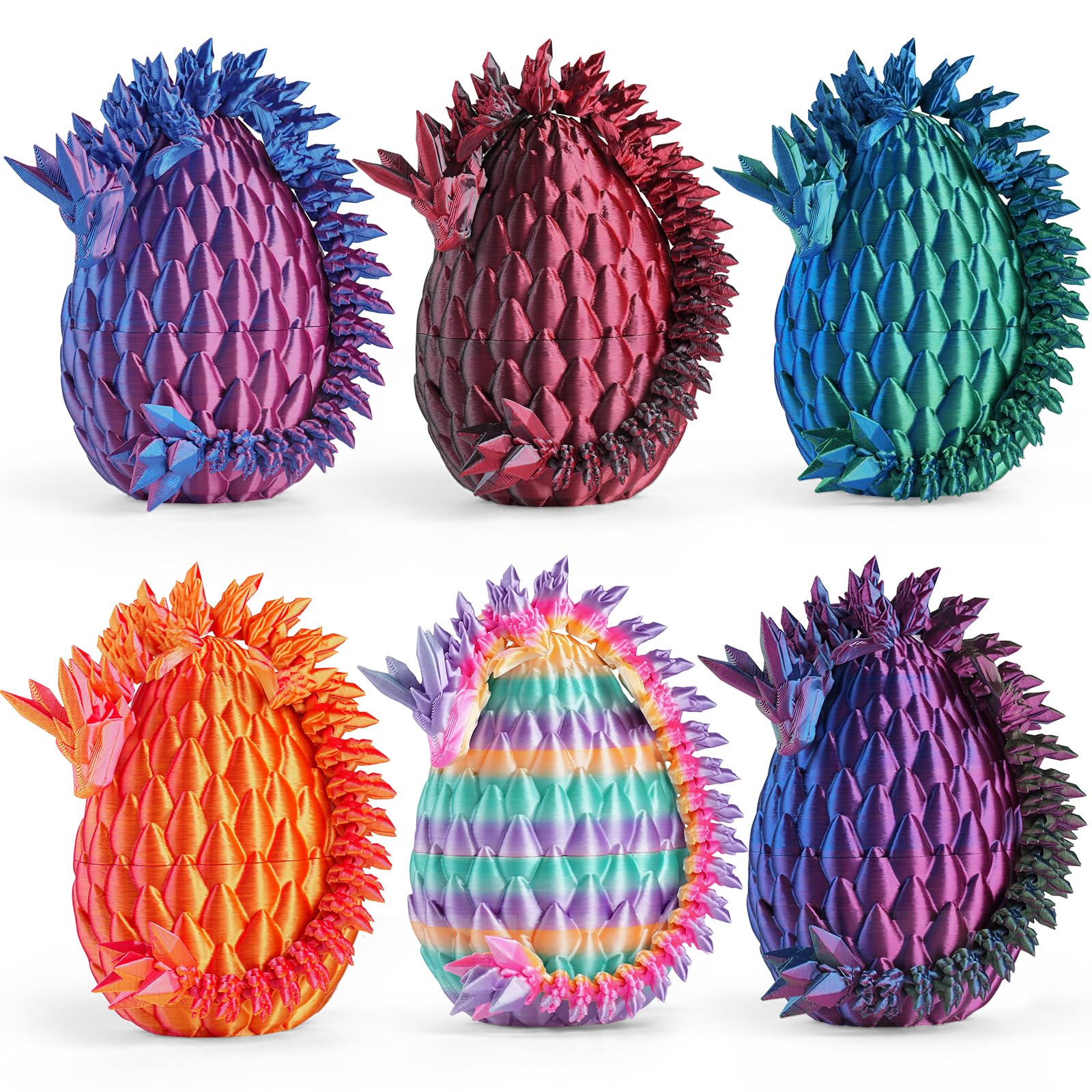 3D Printed Dragon Eggs, Mystery Crystal Dragon Egg for Easter Basket Stuffers and Essentials, Unique Easter Toys & Decor, Fantasy Tabletop Decor for Kids & Collectors Image