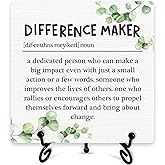Difference Maker Desk Decor, Teacher Appreciation Gifts, Difference Maker Gifts For Men Women, Inspirational Wood Plaque Decor Sign, Home Office Decorations For Desk Table Shelf -24