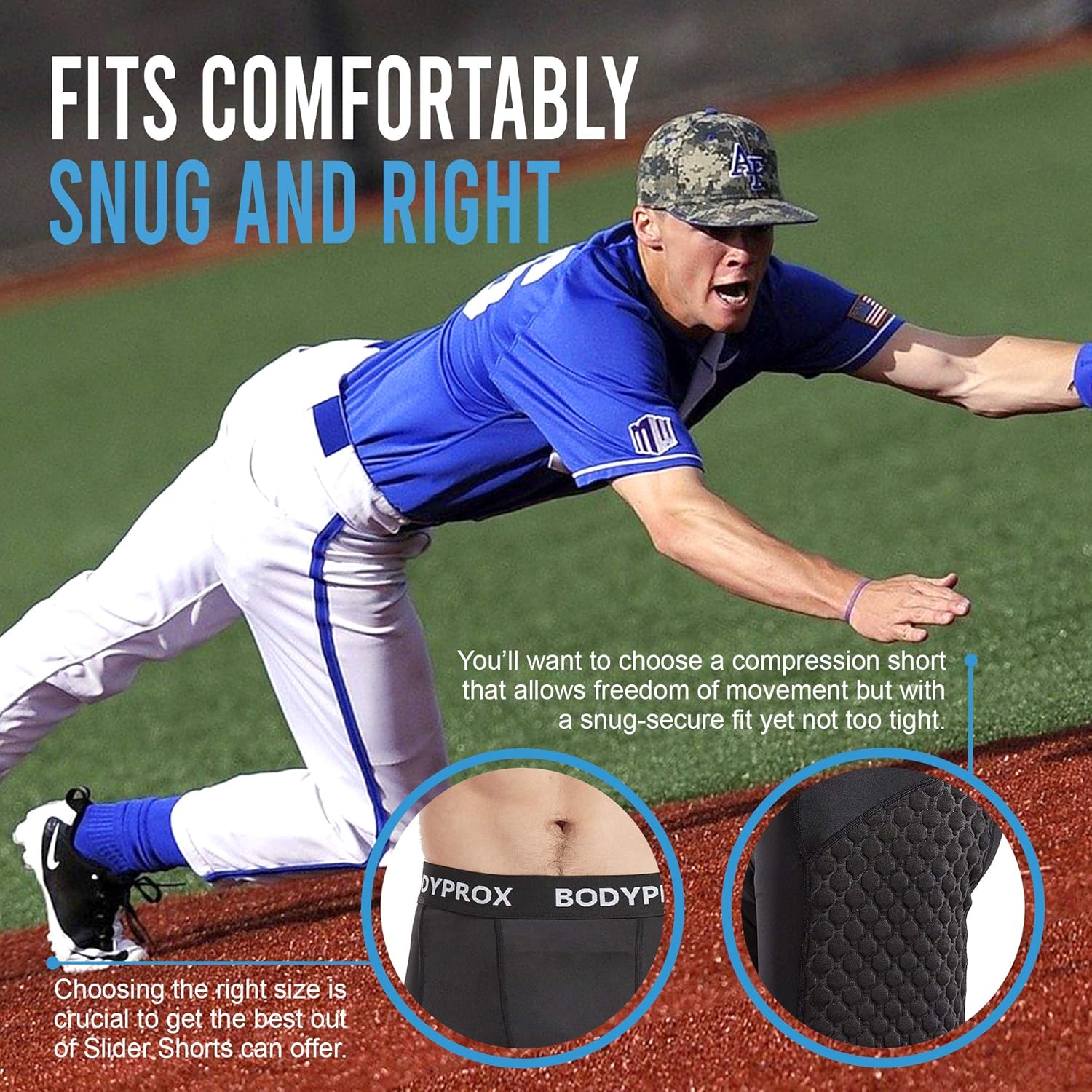 Bodyprox Baseball Sliding Shorts for Men, Compression Padded Slider Shorts : Sports & Outdoors
