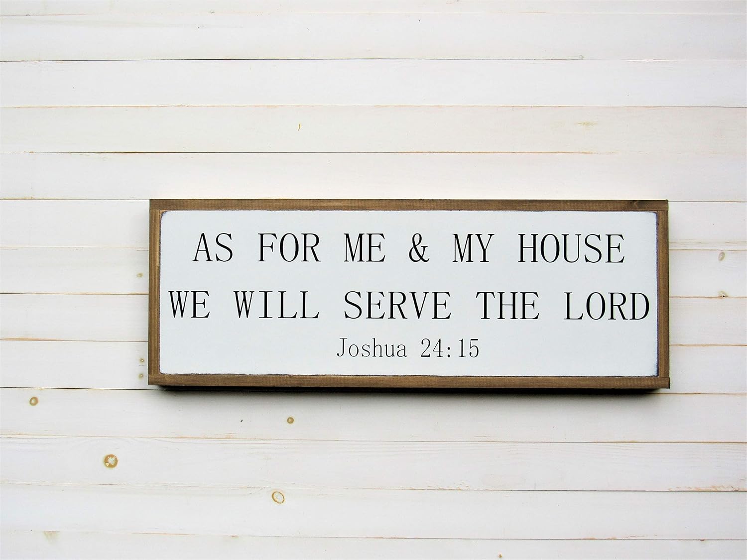 Religiöses Holzschild 'As For Me And My House...' – 38x29 Cm, Rustikale Wanddekoration – Für Wohnzimmer & Haustür