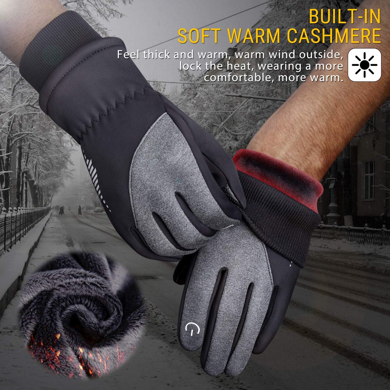 SIMARI Winter Gloves Men Women Touch Screen Glove Cold Weather Warm Gloves Workout Gloves Running Cycling Training: Clothing