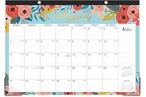 LEMOME HOME 2024 desk calendar - Desk Calendar 2024 from JAN. 2024 - DEC. 2024, 17" x 12", 12 Monthly Desk/Wall Calendar 2-in-1, Thick Paper with 2 Corner Protectors, Large Unruled Blocks - Blue Floral