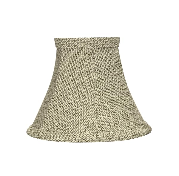 ASPEN CREATIVE 30061-2A, BELL CLIP-ON CHANDELIER LAMP SHADE, LIGHT BEIGE, 3″ TOP X 6″ BOTTOM X 5″ SLANT HEIGHT, SET OF 2