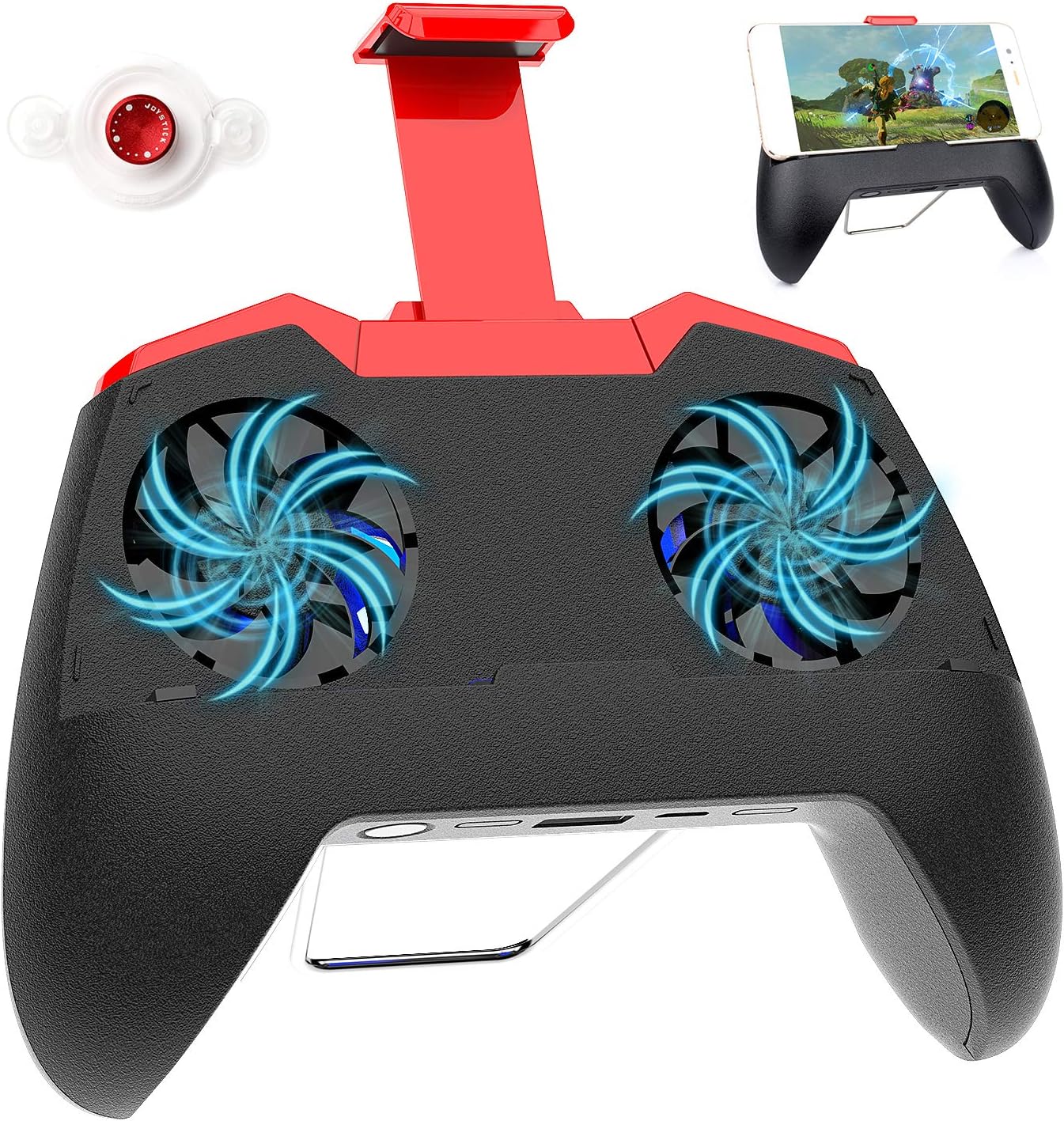 Momen Mobile Gaming Controller, Multifunctional 4 in 1Gaming Phone Grips Controller With Cooling Fan Stand Holder 4000 mAh Power Bank for Phone ( 4-6 inch)