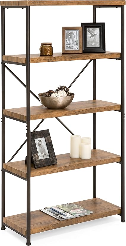 Amazon Com Best Choice Products 5 Tier Rustic Industrial