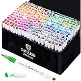 SAVZJSD 240 Colors Markers Set, 240 Colors Dual Tip Markers Set, Fine & Chisel Double Tipped Art Markers for Kids Adults Beginners & Artists in Coloring, Painting(Water-based Markers)