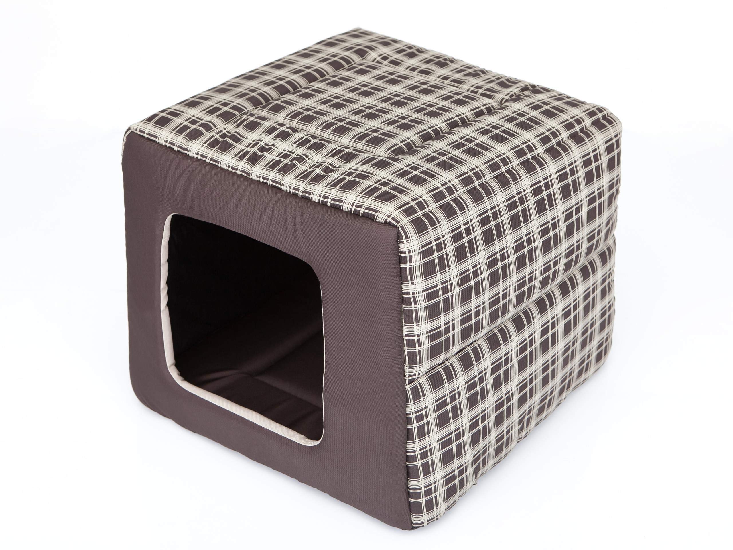 HobbyDog R4 BUTBWK3 Dog Bed Butterfly R4 53 x 53 cm Brown with Grid, XL, Brown, 1.1000000000000001 kg