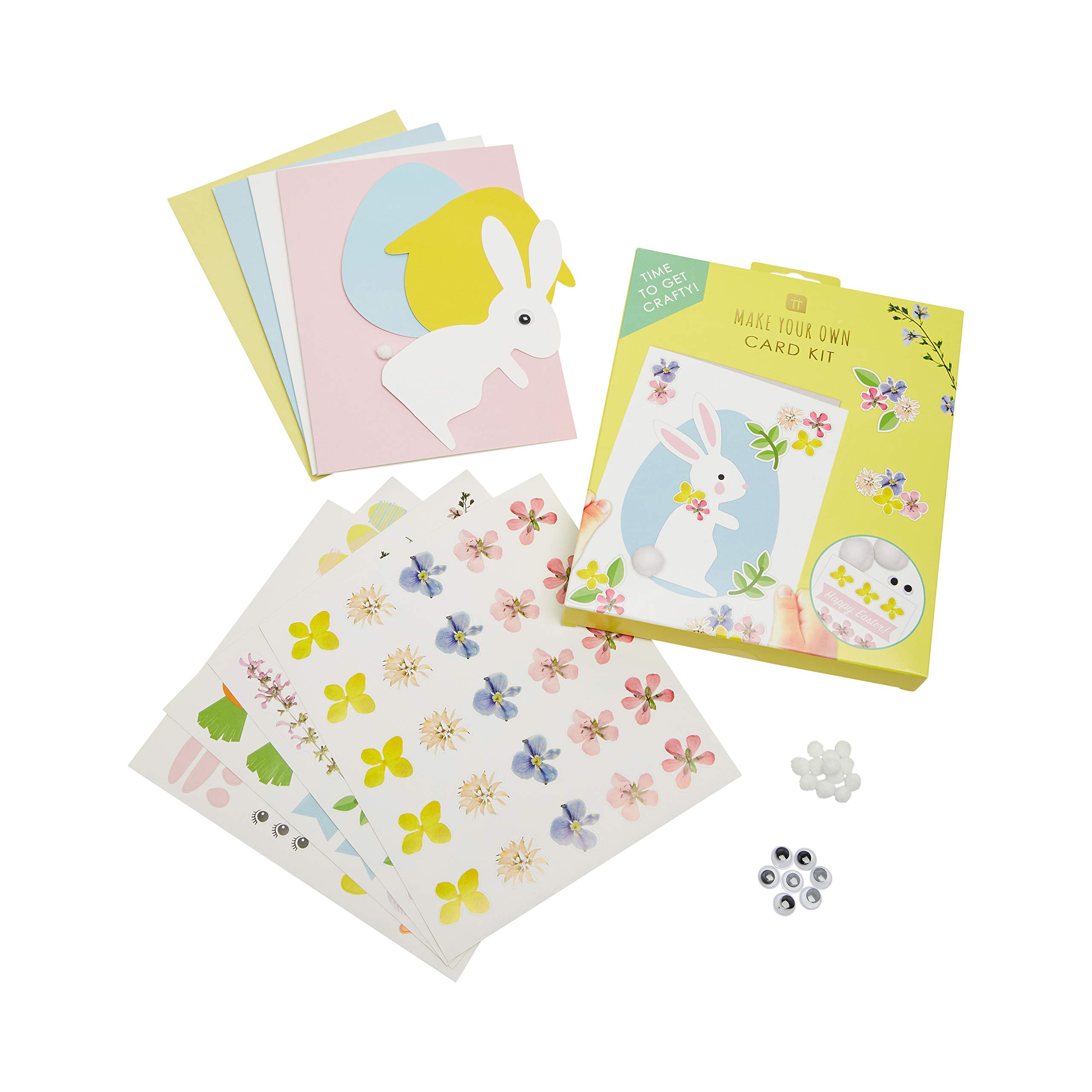 Talking Tables 12 x Easter Card Making Craft Kit for Kids – 12 Personalised Cards, Envelopes, Stickers & Decorations Set – Creative Easter Crafts, Fun Crafting Activity, Great Gift Idea