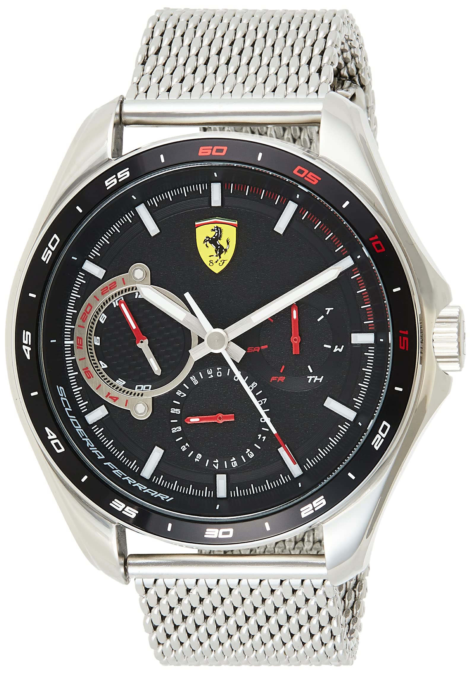 Ferrari Scuderia Speedracer Quartz Stainless Steel And Silver Mesh