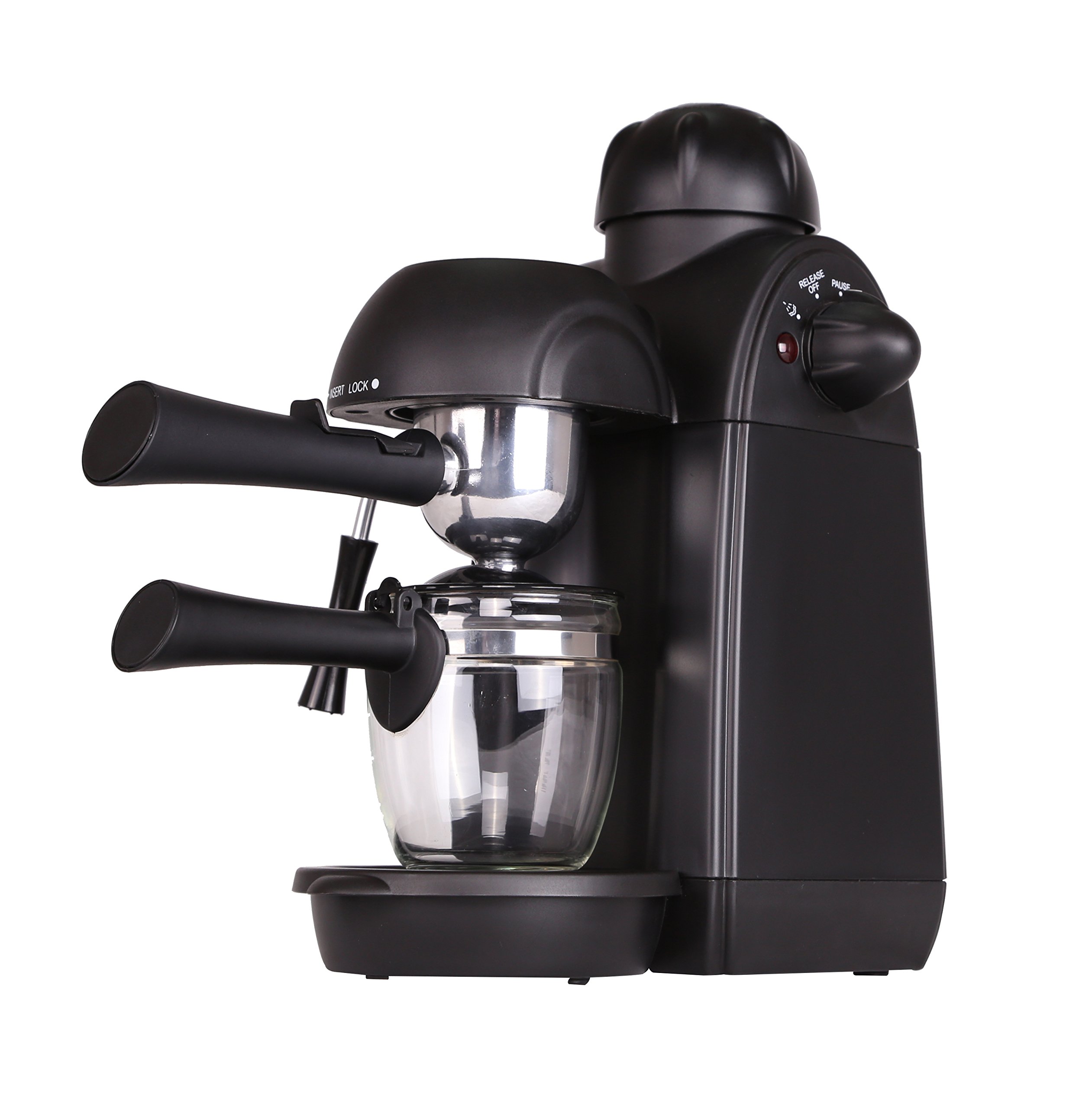 Coffee Maker, 4 Cup Stainless Steam Espresso Espresso Cappuccino Latte