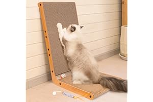 CHEERHOME PETS Widen Cat Scratcher L Shaped Cat Scratching Board for Indoor Cats 12.6"x23.6" Vertical Cat Scratch Cardboard Cat Scratching Post (Large)
