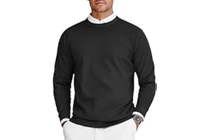 COOFANDY Mens Crew Neck Sweaters Long Sleeve Slim Fit Lightweight Knit Dress Pullover Sweater