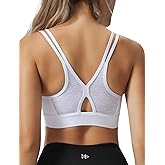 Yvette Yoga Bras Light Support for Women Low Impact Spaghetti Strap Mesh Splicing Style for Yoga Pilates Walking Daily