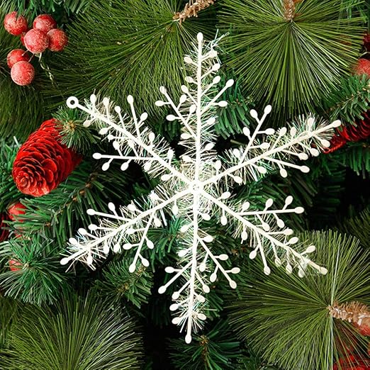 Amazon Com Deggod 30 Pcs Christmas Snowflakes White Plastic Snow