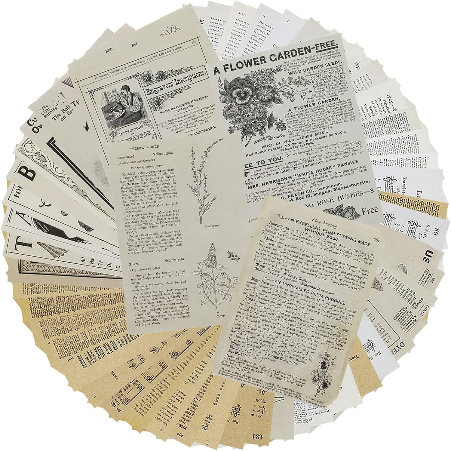 Junk Journal Pages Scrapbook Paper Vintage Journaling Scrapbooking Supplies Craft Kits Kraft Magazine Newspaper DIY for Bullet Journals Planners Collage Album Cottagecore Picture Frames 134 Sheets
