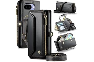 WAWZ for Google Pixel 10a 6.3" Case, Women Men Multi-Function Wallet Case with Stand RFID Blocking Includes Shoulder Strap Wr