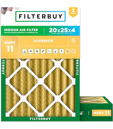 Glasfloss Industries 20x20x2 MERV 13 Pleated AC Furnace Air Filters, 4 Pack, Ideal for Homes