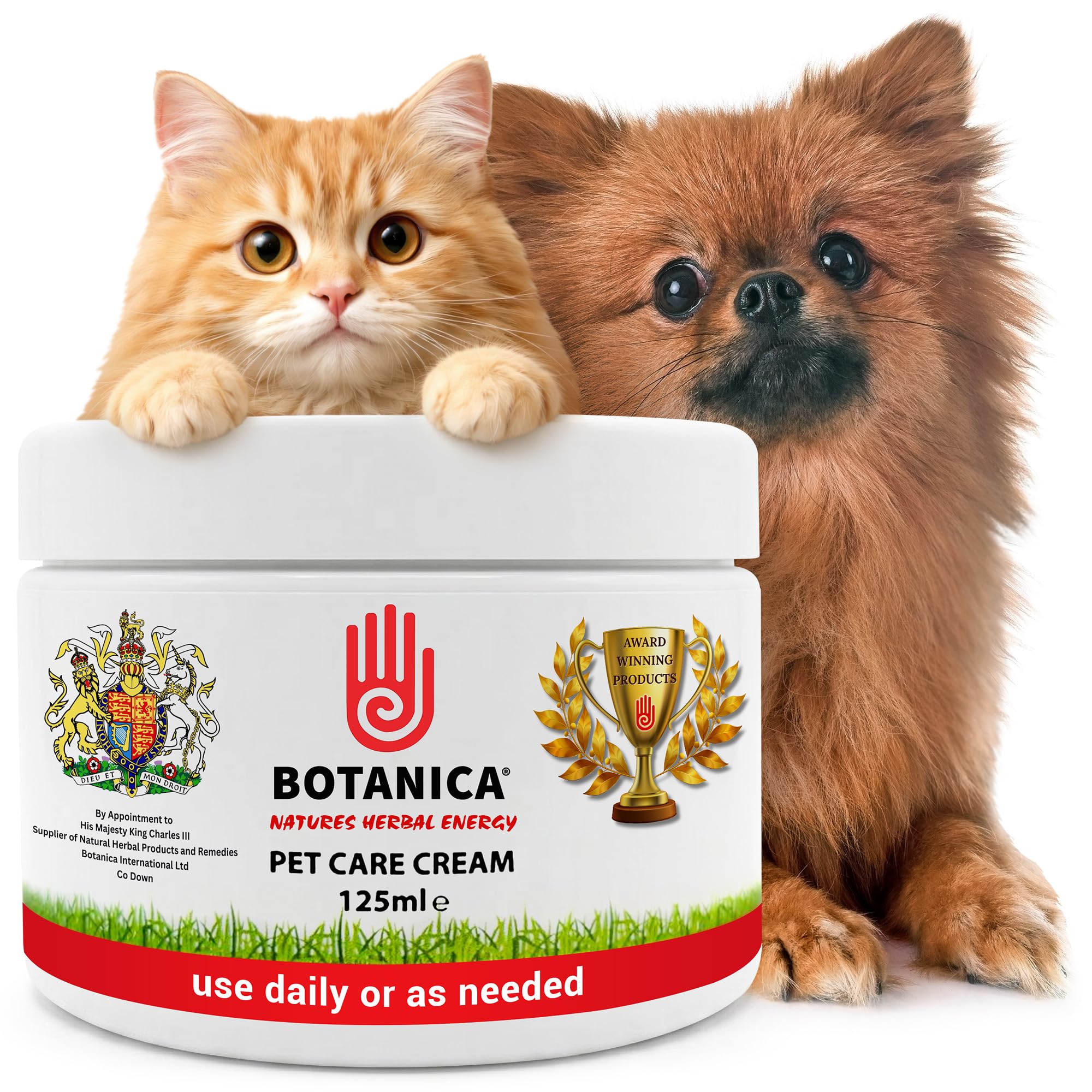 Botanica Pet Care Cream 125ml - Healing Cream with Aloe Vera, Tea Tree, Lavender, Comfrey, Cedar, Neem Oils - Soothing, Vegan, Cruelty-Free, Natural