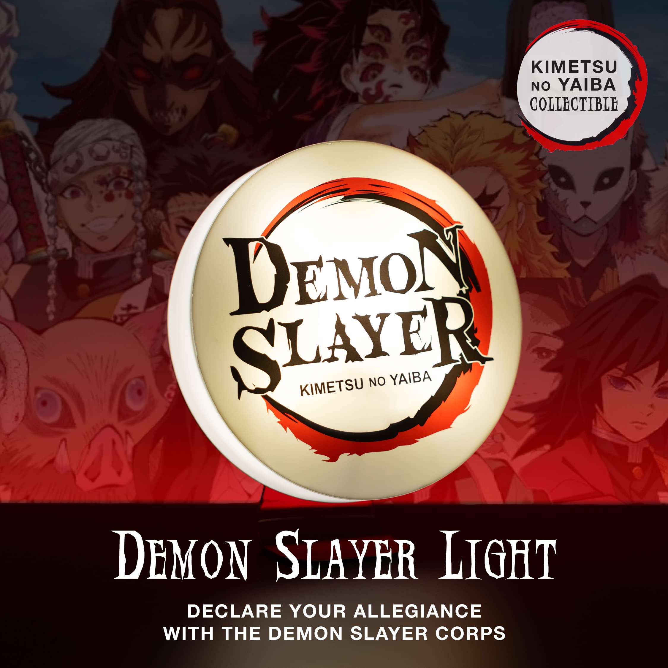 Paladone Demon Slayer Logo Light - Officially Licensed Kimetsu No Yaiba Freestanding or Wall Mountable Desk Light, Anime Lover Gift